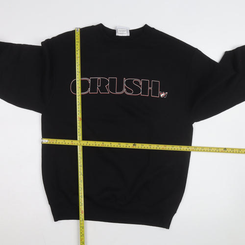 Champion Men's Black Pullover Sweatshirt L Crew Neck Graphic Print