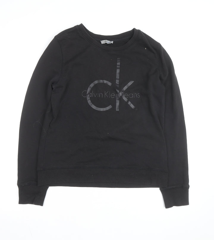 Calvin Klein Jeans Men's Black Logo Crew Neck Sweatshirt L