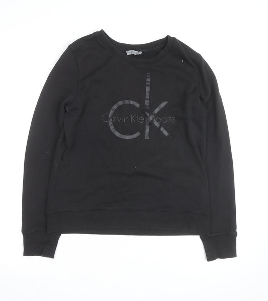 Calvin Klein Jeans Men's Black Logo Crew Neck Sweatshirt L