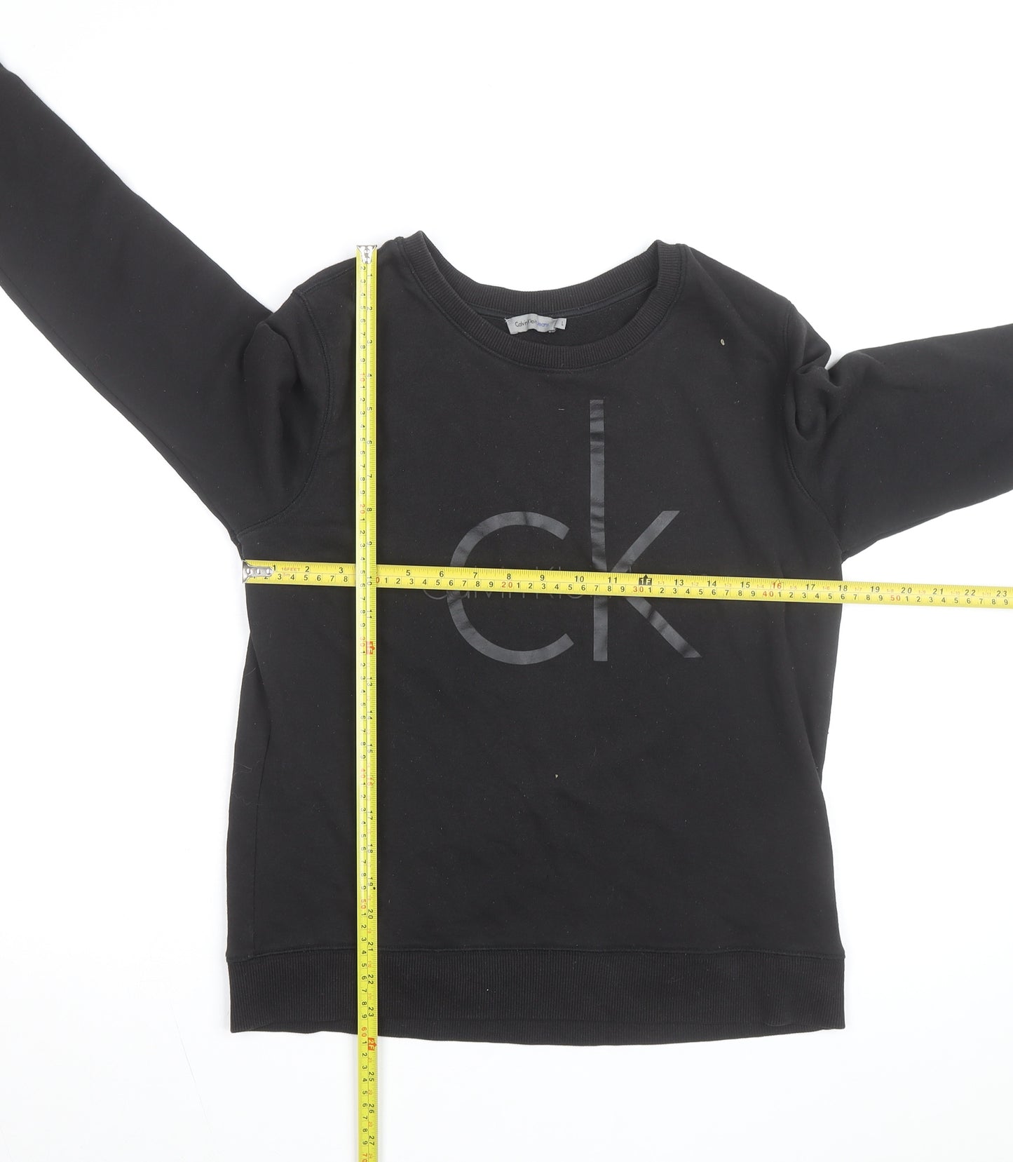 Calvin Klein Jeans Men's Black Logo Crew Neck Sweatshirt L