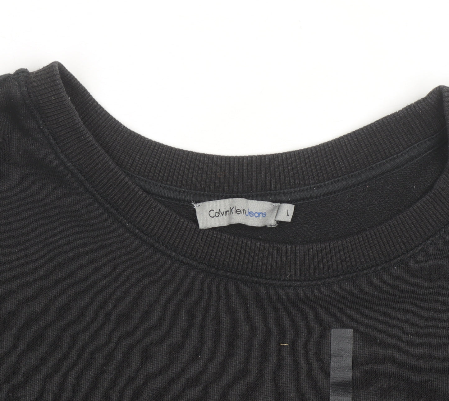 Calvin Klein Jeans Men's Black Logo Crew Neck Sweatshirt L