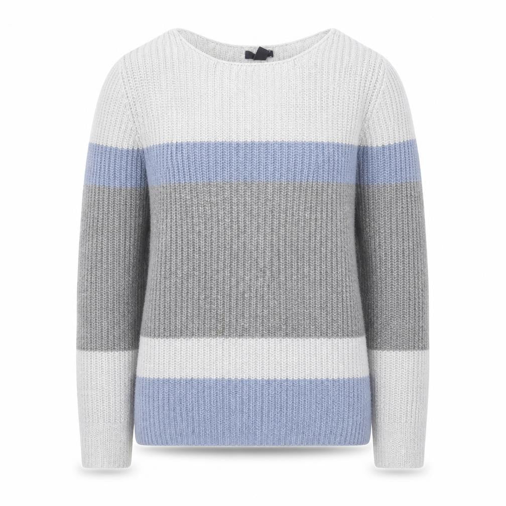 Gap Men’s Grey Striped Chunky Knit Cotton Pullover Jumper Size S