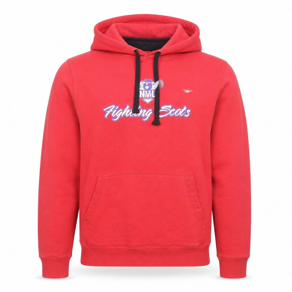 Front view of Under Armour men’s red xl pullover hoodie graphic fleece