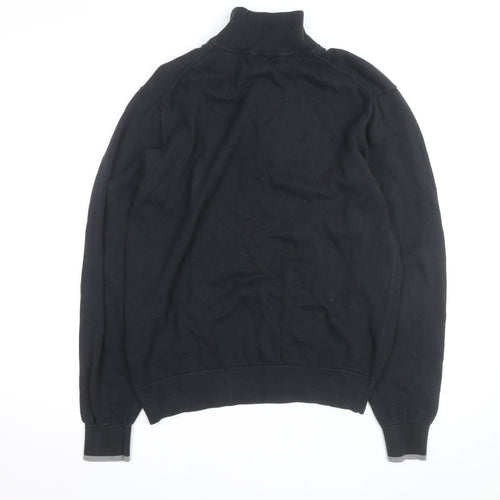 Gordon Cooper Golf Men's Black Argyle 1/4 Zip Jumper Size L