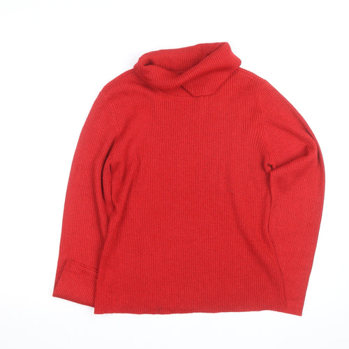 OUTFIT Women's Red Roll Neck Knit Jumper Size L Long Sleeve