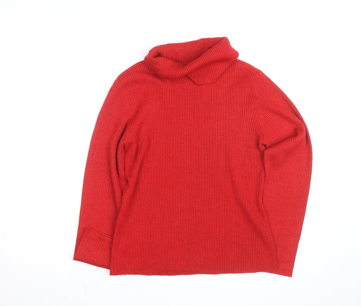 OUTFIT Women's Red Roll Neck Knit Jumper Size L Long Sleeve