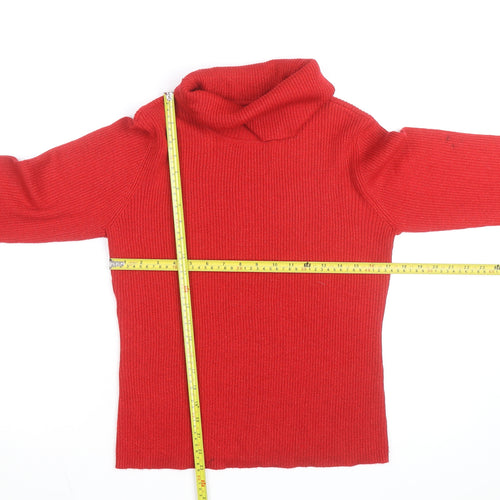 OUTFIT Women's Red Roll Neck Knit Jumper Size L Long Sleeve