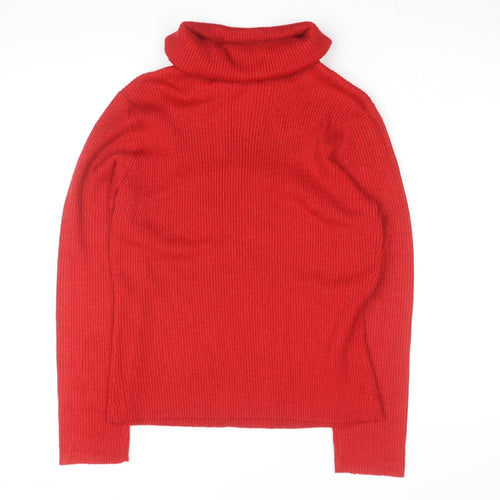 OUTFIT Women's Red Roll Neck Knit Jumper Size L Long Sleeve