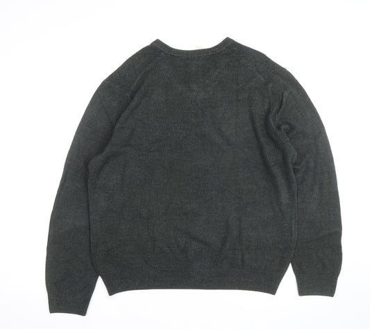Dockers Men's Green Acrylic V-Neck Pullover Jumper XL