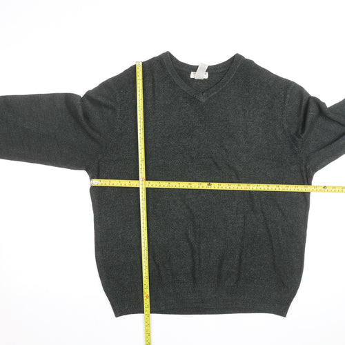 Dockers Men's Green Acrylic V-Neck Pullover Jumper XL
