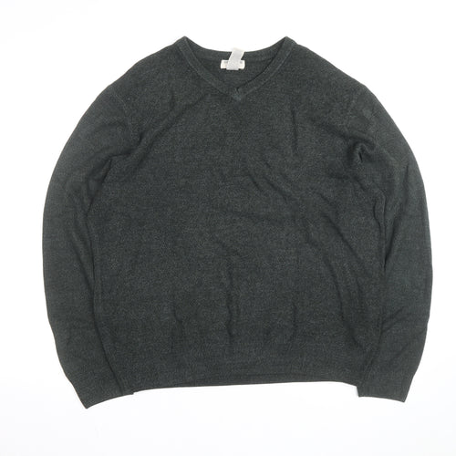 Dockers Men's Green Acrylic V-Neck Pullover Jumper XL