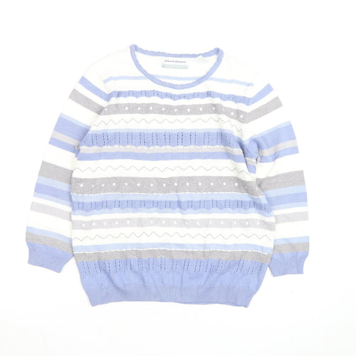Alfred Dunner Women’s Multicoloured Petite M Striped Pullover Jumper