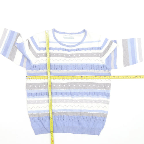Alfred Dunner Women’s Multicoloured Petite M Striped Pullover Jumper