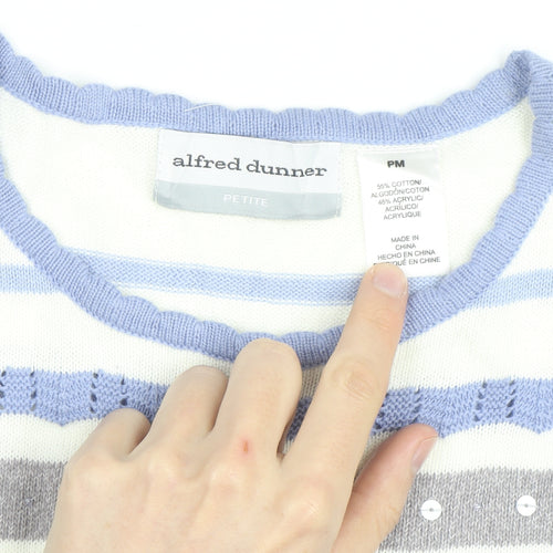 Alfred Dunner Women’s Multicoloured Petite M Striped Pullover Jumper