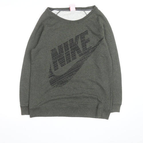 Nike Men's Green Crew Neck Pullover Sweatshirt Size S