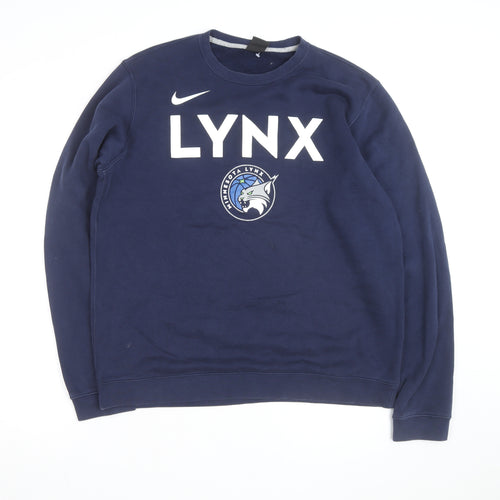 Nike Men's Blue Lynx Crew Neck Sweatshirt Size L Sports Pullover