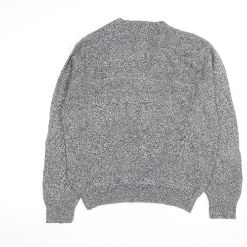 Jantzen Men's Grey V-Neck Acrylic Knit Jumper Size L