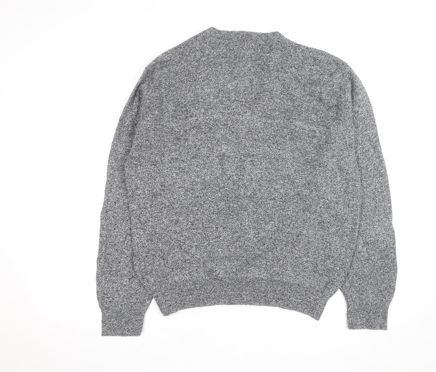 Jantzen Men's Grey V-Neck Acrylic Knit Jumper Size L