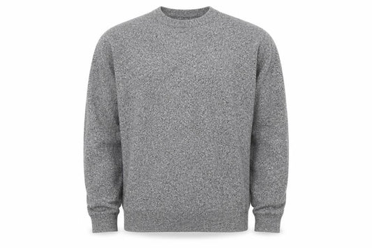 Front view of Jantzen Men's Grey V-Neck Acrylic Knit Jumper, size L