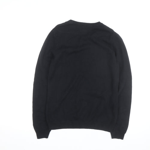 IZOD Womens Black Argyle Cotton Crew Neck Jumper Size S