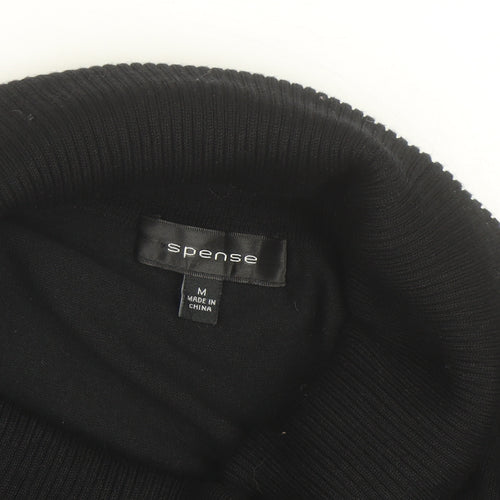 Spense Womens Blue Black Striped Roll Neck Jumper Size M
