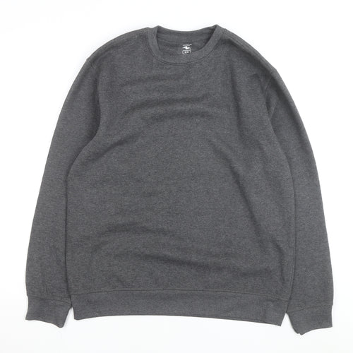 Athletic Works Mens Grey Crew Neck Pullover Sweatshirt M Regular Fleece