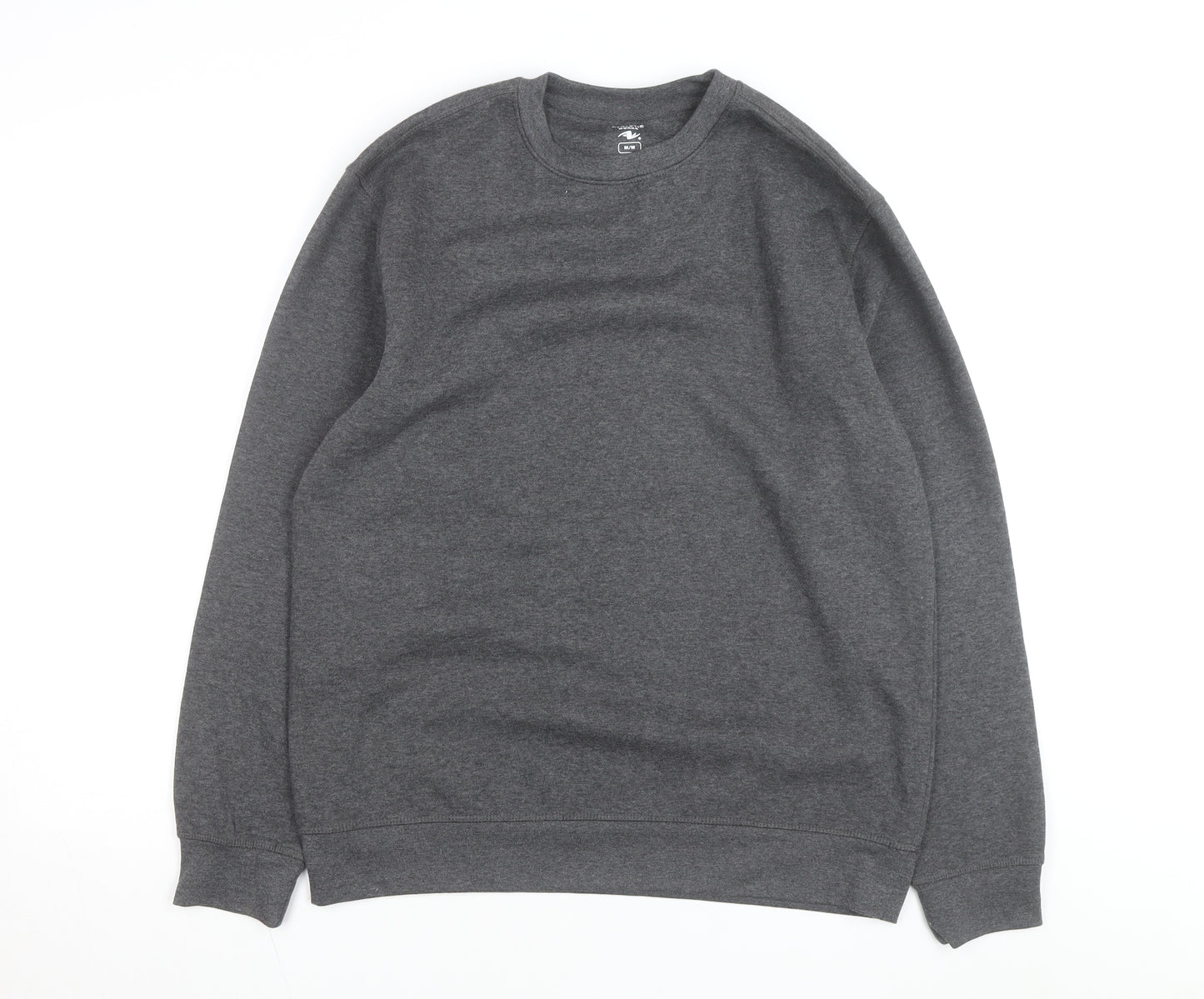 Athletic Works Mens Grey Crew Neck Pullover Sweatshirt M Regular Fleece