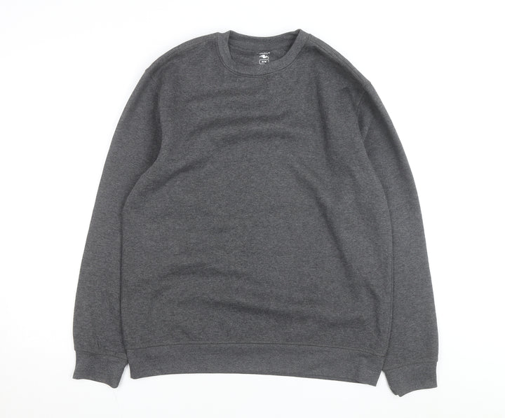 Athletic Works Mens Grey Crew Neck Pullover Sweatshirt M Regular Fleece