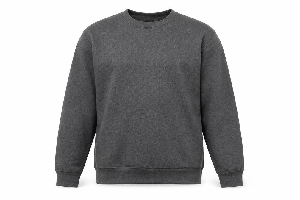 Front view of Athletic Works men’s grey crew neck pullover sweatshirt m regular fleece