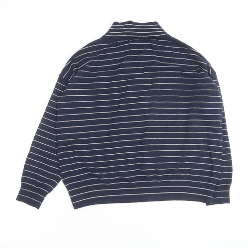 Marks and Spencer Men’s Blue Striped V-Neck Pullover Jumper M