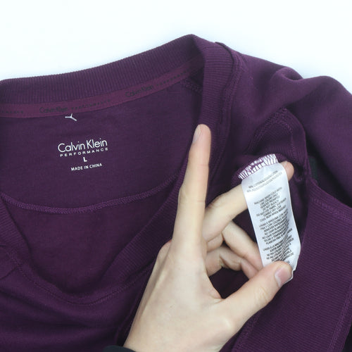 Calvin Klein Men's Purple Crew Neck Performance Sweatshirt L