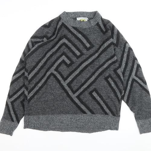 Le Tigre Men’s Grey Geometric 2XL Big Man Pullover Jumper
