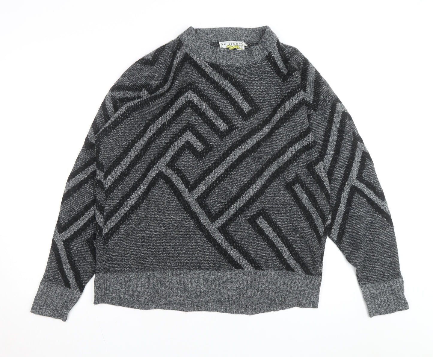 Le Tigre Men’s Grey Geometric 2XL Big Man Pullover Jumper