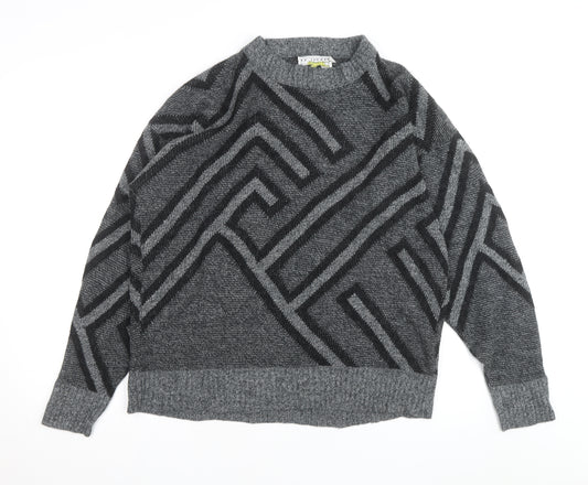 Le Tigre Men’s Grey Geometric 2XL Big Man Pullover Jumper