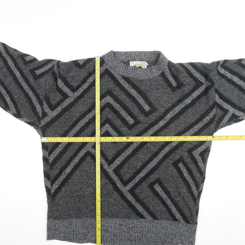 Le Tigre Men’s Grey Geometric 2XL Big Man Pullover Jumper