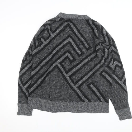 Le Tigre Men’s Grey Geometric 2XL Big Man Pullover Jumper