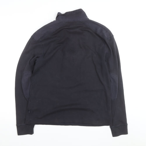 Ted Baker Men's Black Long Sleeve Buckle Collar Cotton Top M