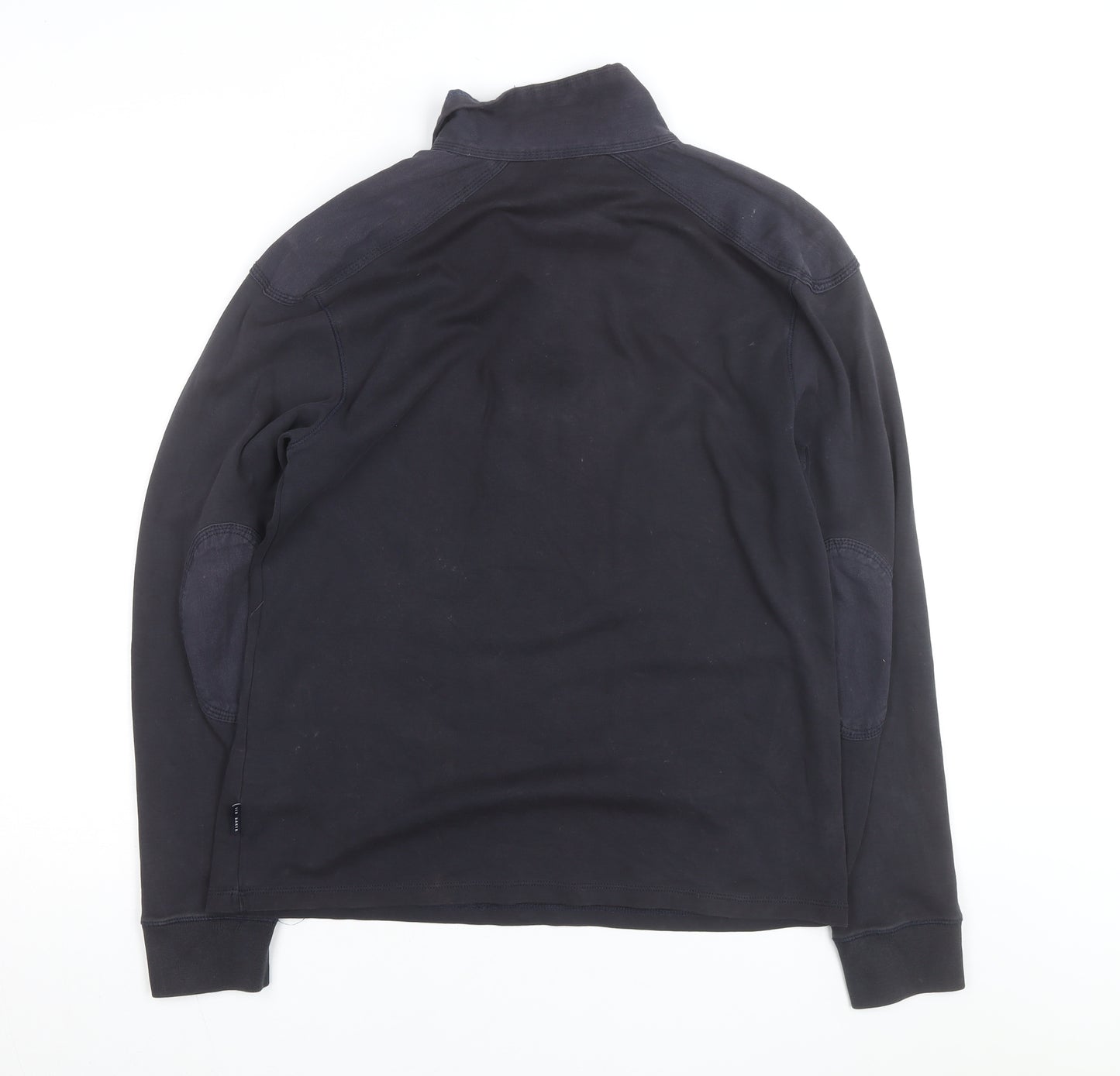 Ted Baker Men's Black Long Sleeve Buckle Collar Cotton Top M