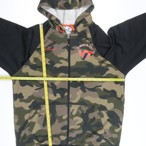 Columbia Men’s Green Camouflage Full Zip Hoodie Size L VT Logo