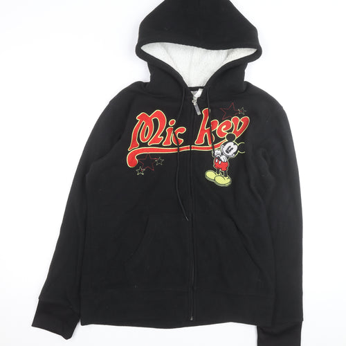 Disney Men's Black Mickey Mouse Full Zip Hoodie Size M