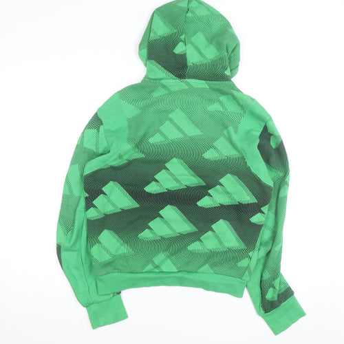 Adidas Men's Green Pullover Hoodie Size S Graphic Logo Sportswear