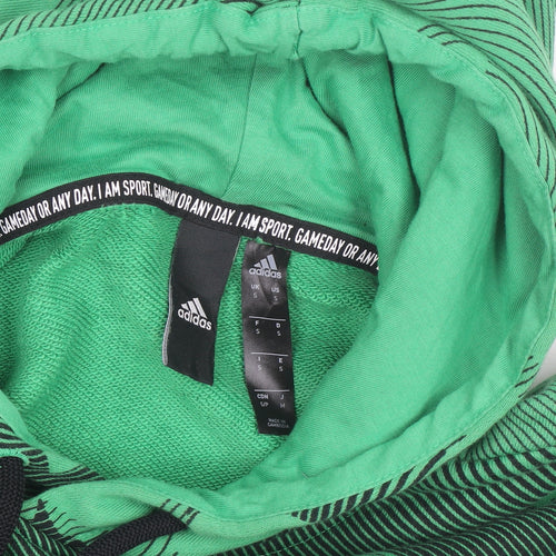 Adidas Men's Green Pullover Hoodie Size S Graphic Logo Sportswear