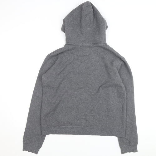Adidas Men Grey Pullover Hoodie S Graphic Logo Fleece