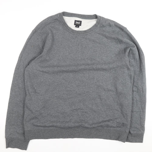 Everlast Men’s Grey XL Fleece Lined Crew Neck Pullover Sweatshirt