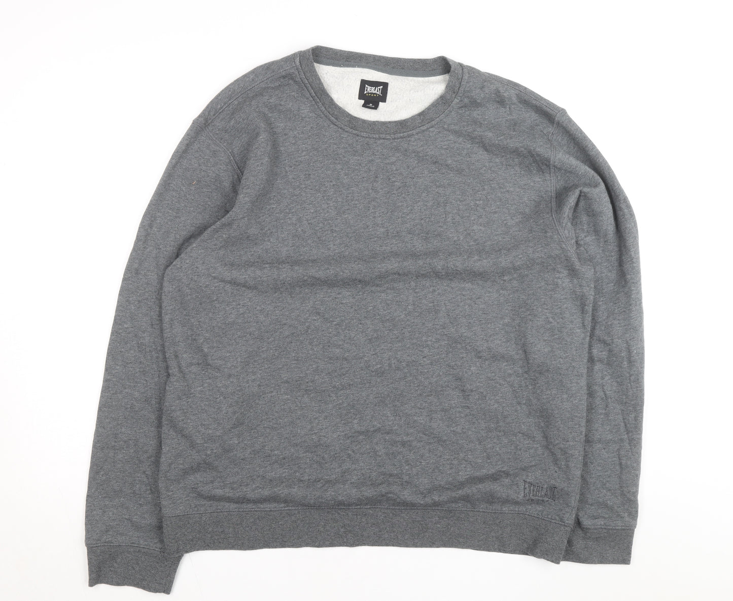Everlast Men’s Grey XL Fleece Lined Crew Neck Pullover Sweatshirt