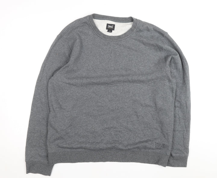 Everlast Men’s Grey XL Fleece Lined Crew Neck Pullover Sweatshirt