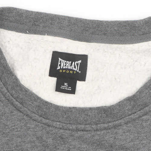 Everlast Men’s Grey XL Fleece Lined Crew Neck Pullover Sweatshirt