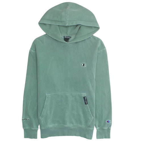 Champion Mens Green Pullover Hoodie Small Cotton Blend Sweatshirt