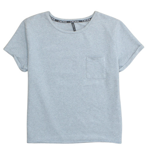 Cachia Women's Grey Crew Neck Short Sleeve Basic T-Shirt Size 12