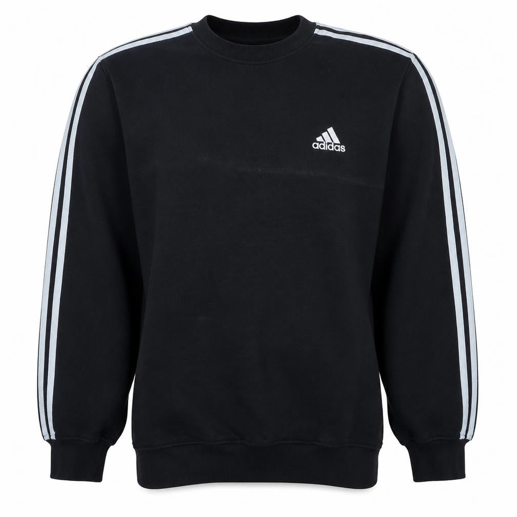 Front view of Adidas Men's Black M Crew Neck Pullover Sweatshirt